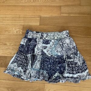 Blue and White Patchwork Skirt